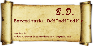 Bercsinszky Dömötör névjegykártya
